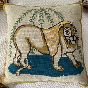 Tory Burch needlepoint pillow